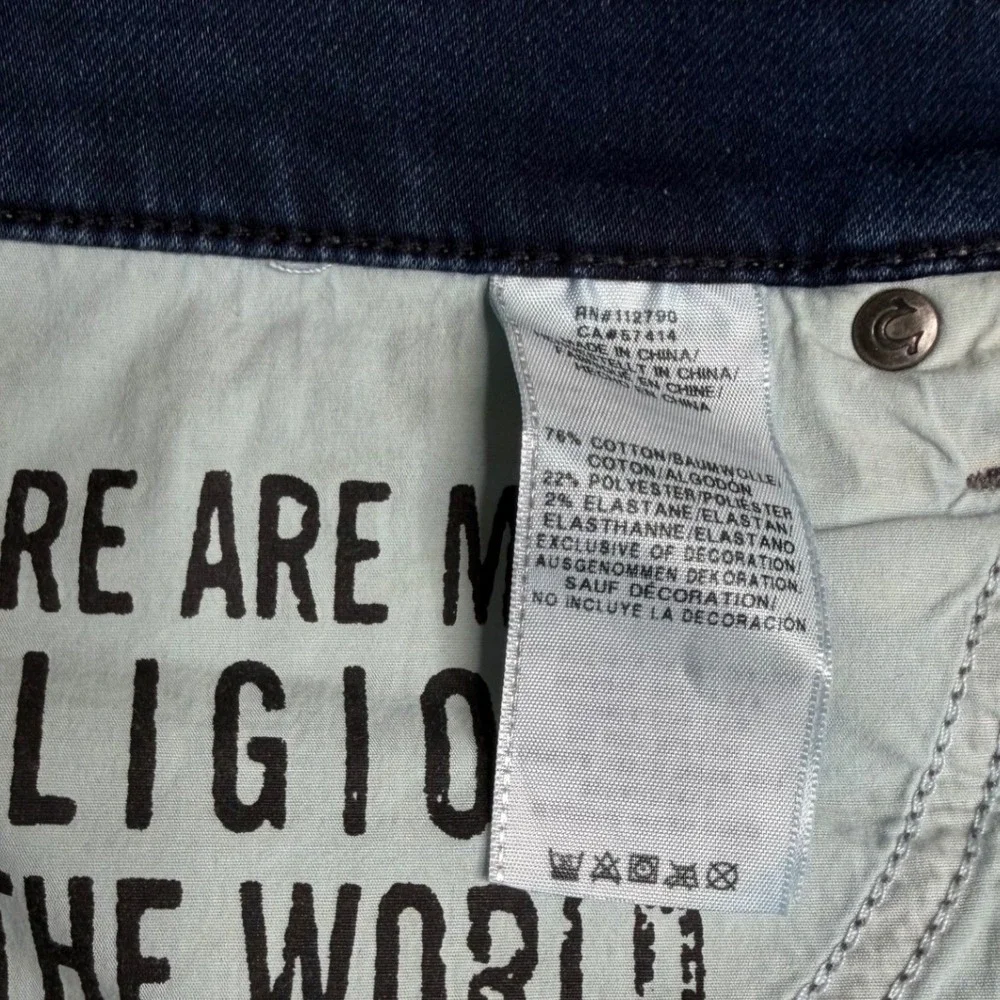 True Religion Geno Moto Biker Denim Shorts Dark‎ Wash Mens 42